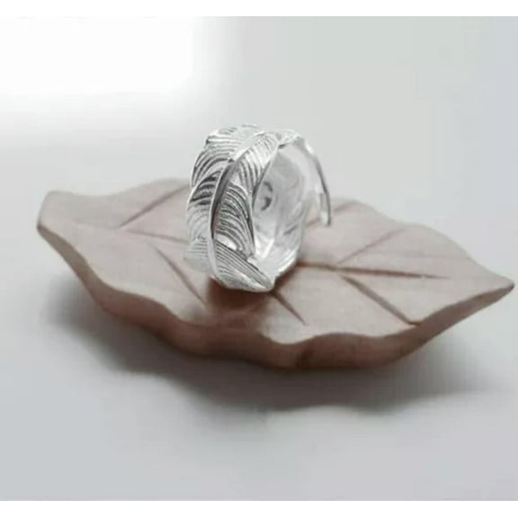 K-KED Gorgeous Leaf 925 Silver Ring Party Women Delicate Jewelry Sz Adjustable-Adjustable-#1