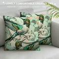 thumbnail image 3 of ONETECH Square Throw Pillow Covers Hummingbird Teal Birds Musical Note Design Pillow Cases Decorative for Home Bedroom Sofa Pillowcases, 3 of 5