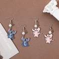 thumbnail image 4 of Pendientes de Metal Lilo & Stitch Disney para mujer, joyería delicada, accesorios Kawaii, Anime, niñas, 4 of 5