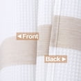 thumbnail image 6 of Bathroom Waterproof Striped Shower Curtain, Grommets Top Weave Textured Shower Curtain, 6 of 8
