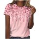 thumbnail image 1 of Camiseta de Cuello Redondo de Manga Corta Impresa de los Pantalones Cortos de las Mujeres, Poliéster de Lentejuelas de Partido de Moda, 1 of 8