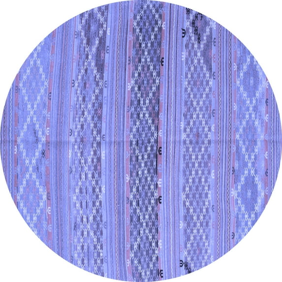 Ahgly Company Indoor Round Southwestern Blue Country Area Rugs, 7' Round