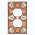 thumbnail image 2 of Metal Light Switch Plate Cover Mandala Orange Brown Floral Pattern Damask MDL115, 2 of 13