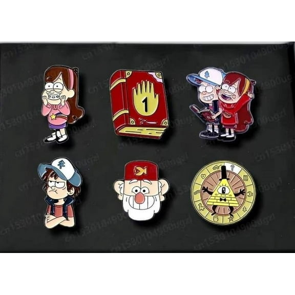 Gravity Falls Set of 6 Metal Enamel Pin Set of 6