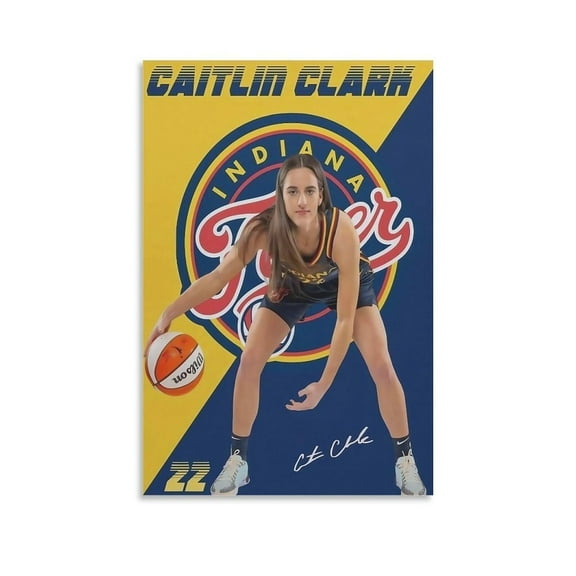 American Female Basketball Player Caitlin Clark Canvas Wall Art Poster For Room Aesthetic And Decor Poster For Bedroom Living Room Bathroom Kitchen Office Decor