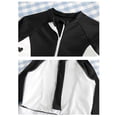 thumbnail image 6 of Girls Swimwear One Piece Color Block Long Sleeve Rash Guard Piece Swim Dress with Athletic Sun Design Black 8 Years-9 Years, 6 of 7