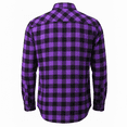 thumbnail image 7 of PUZTLOY Mens Button Down Shirts Long Sleeve Plaid Flannel Shirt Business Casual Work Dress Shirts with Pocket Black Purple, 7 of 7
