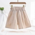 thumbnail image 2 of NAISIBABY Girls Wide Leg Shorts, Summer Casual High Rise Fashion Loose Kids Cute Shorts Beige Size 12, 2 of 5