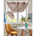 thumbnail image 3 of Marble Brown Sheer Waterfall Valance Curtains for Window, Modern Abstract Ink Painting Luxury Rod Pocket Sheer Topper Swag Curtains for Living Room, Kitchen 38.5"W x 47.2"L, 2 Panels, 3 of 7