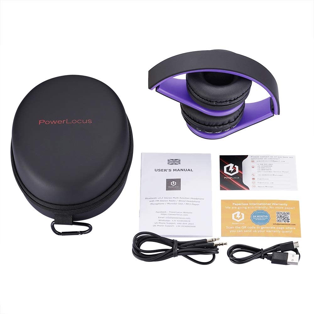 PowerLocus Wireless Bluetooth Over-Ear Stereo Foldable Headphones, Wired  Headsets with Built-in Microphone for iPhone, | Walmart Canada