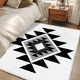 thumbnail image 4 of Black Gray Boho Runner Rug 2.7x5 FT, Non Slip Entryway Carpet, Modern Abstract Geometric Lattice Washable Soft Floor Carpet Entrance Mat Non-Shedding Throw Rug for Hallway Laundry Room Bedside, 4 of 9