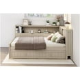 thumbnail image 6 of Full Size Storage Daybed with Trundle, Farmhouse Bed Frame with Shelves and Drawers, White Finish, 6 of 10