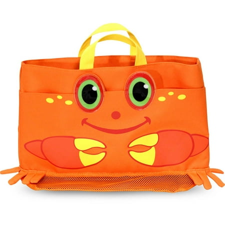 Melissa & Doug Sunny Patch Clicker Crab Large Beach Tote Bag with Mesh Panels