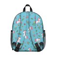 thumbnail image 3 of Unicorn and Flower Blue Pattern Backpack for School, Cute School Bag with Adjustable Shoulder Straps and Padded Back, 13.8"x11.4"x6", 3 of 5