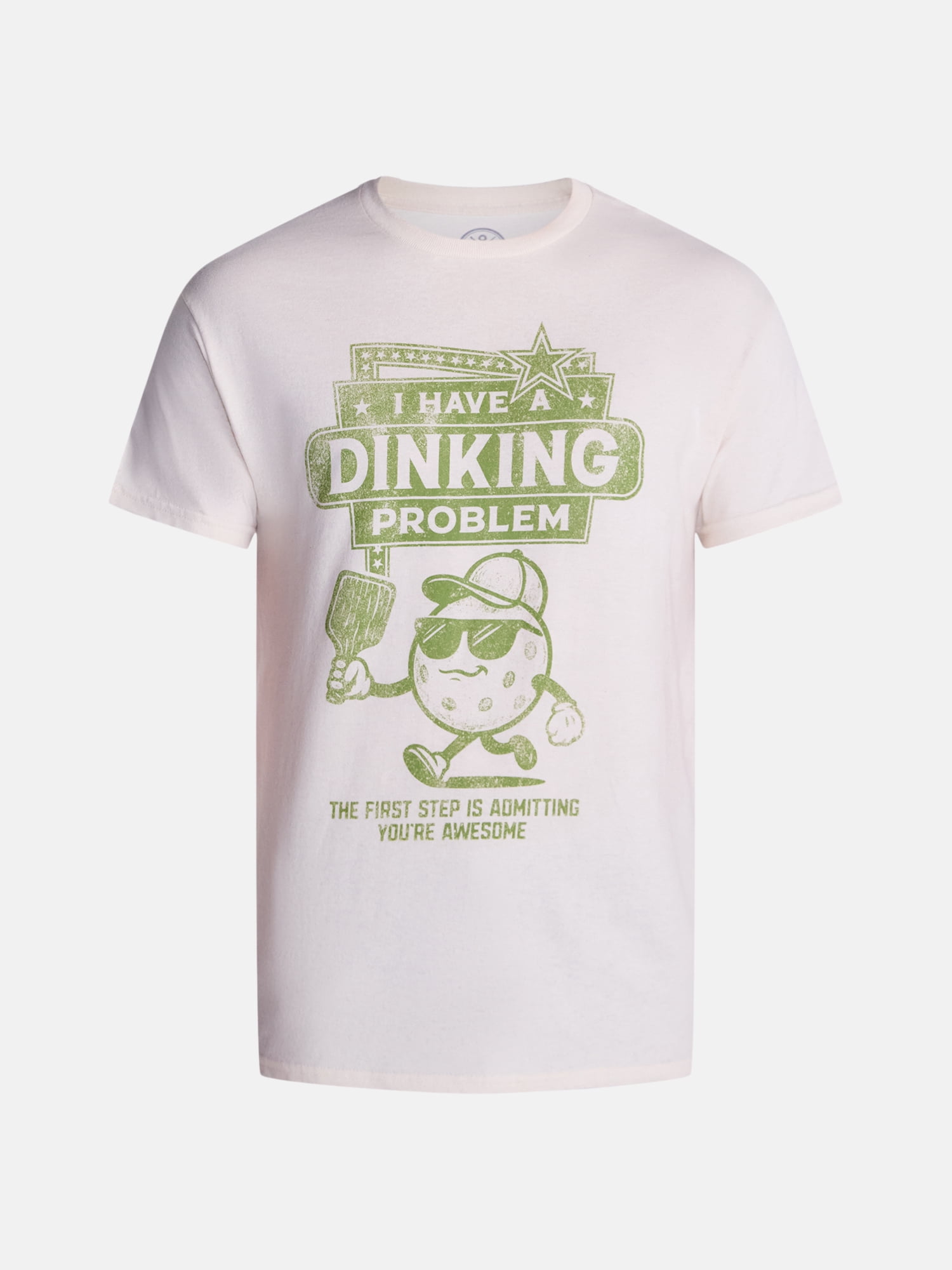 Humor Men's and Big Men's Dinking Problem Pickleball Graphic Tee with Short Sleeves, Size S-3XL