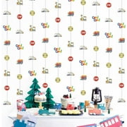8Pcs Train Garlands, Railroad Sign Choo Choo Chugga Chugga Hanging Streamer, Train Theme Birthday Baby Shower Party Decorations Supplies Indoor Outdoor