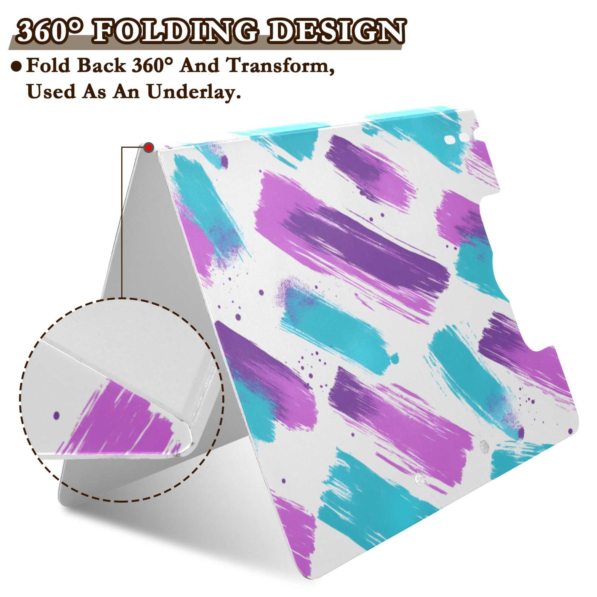 FORMRS A4 Clipboard Folder with Pen Holder Horizontal Foldable School Office Binder, Purple Drawing