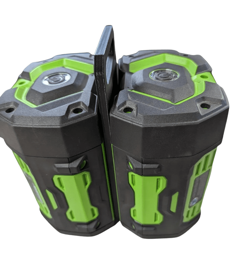 56V E.G.O Double Battery Carrier | E.G.O Power Battery easy to Use Holder | Hold Two batteries at once (Green)