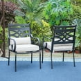 thumbnail image 6 of SUMMIT LIVING 2-Piece Outdoor Patio Dining Chairs with Removable Cushions & Pillows, Black & Beige, 6 of 9