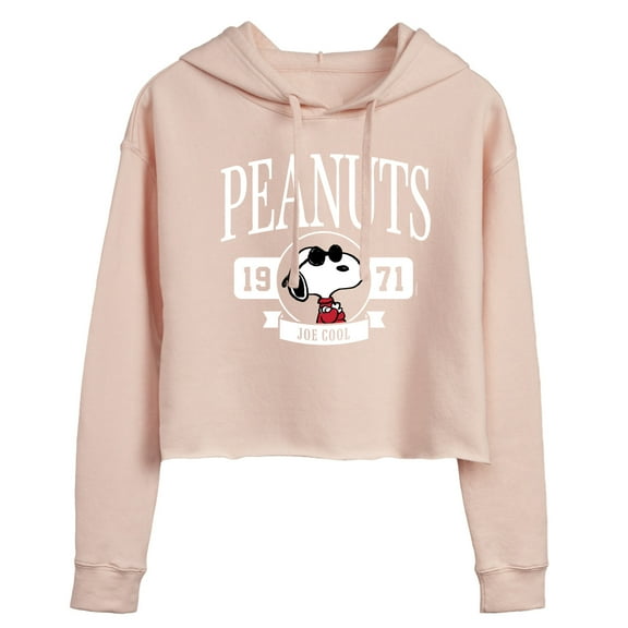 Peanuts - Collegiate - Juniors Cropped Pullover Hoodie