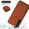 thumbnail image 3 of Dteck Wallet Case for Samsung Galaxy S24 Ultra,Slim Lightweight PU Leather Flip Folio Purse Stand Phone Cover with Card Holder Slots Magnetic Closure Soft Silicone Bumper Case,Brown, 3 of 6