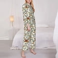 thumbnail image 3 of Balery Hawaiian Style Conjunto de Pijama con Estampado para Mujer, Conjunto de Dos Piezas con Manga Larga, Ropa de Dormir Suave con Bolsillos, Pijamas Cómodos-XX-Large, 3 of 7