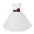 thumbnail image 2 of Ekidsbridal Girl Christening Flower Girl Dress - Ivory Ruffle Tulle with Tiebow 829T-A (Size: S-12), 2 of 3