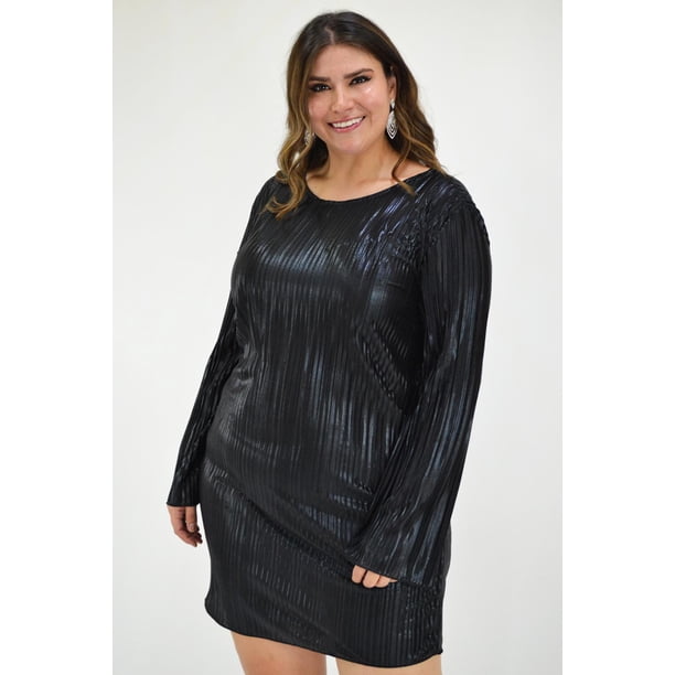 Vestido plisado de fiesta Roman Fashion /Tallas Extras, 1200 (Negro) negro 36 Roman Fashion V-ST-1200-NEGRO