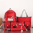 thumbnail image 4 of Large Capacity Anti-Theft Canvas Backpack for Women and Men - Minimalist Schoolbag with Chain, Zipper Closure, and Spacious Interior - Perfect for Campus and Daily Use, 4 of 5
