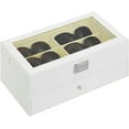 thumbnail image 3 of MyGift Vintage Rectangular Sunglasses Display Case with Glass Lid, White, 3 of 6