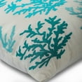 thumbnail image 2 of The HomeCentric Cushion Cover Blue European Pillow Covers Pack of 2 26x26 inch (65x65 cm) Linen Euro Pillow Cases Sea Creatures Corals Sea Weeds Embroidery Beach Style European - Caribbean Coast, 2 of 3