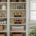 thumbnail image 2 of Casafield (Set of 2) Seagrass Pantry Baskets with Handles and Chalkboard Labels, Wide Woven Storage Baskets for Kitchen Shelves, 2 of 7