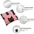 thumbnail image 4 of COMIO  Cute Cat Home Decor Pillowcase Lovely Peeping Black Cat Decorative Throw Pillow Case Cushion Cover，2Pcs White, 4 of 6