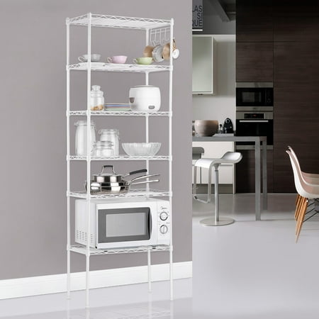 Langria 6 Tier Wire Shelving Unit White Com