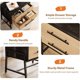 thumbnail image 5 of Estilo rural nightstand con cajones light wood bedside mesa con metal legs 2 cajón sofa side mesa rustic almacenamiento gabinete para dormitorio & sala de estar, 5 of 6