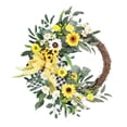 thumbnail image 2 of Spring Wreath with Bow 50cm Realistic Round Wedding Wreath Front Door Wreath for, 2 of 8