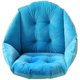 thumbnail image 1 of Cojín De Silla Con Respaldo Asiento Concha Sillón Terciopelo Suave Elástico Impermeable Para Jardín Silla De Mimbre De Paja Azul 40 * 40 * 48 Cm. Afortunado Sencillez, 1 of 5