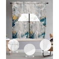 thumbnail image 2 of Teal Gray Gold Swag Kitchen Curtains Sets for Windows 24 Inch Length, Modern Minimalist Abstract Gradient Art Short Window Curtain Panels Swags Valances and Tiers 3 Piece Set for Cafe/Dining Room, 2 of 5