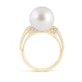 thumbnail image 2 of ANGARA South Sea Cultured Pearl Ring with Pave-Set Diamonds in 14K Yellow Gold for Women | June Birthstone, Birthday, Anniversary, Jewelry Gift for Women | Pearl Ring, 2 of 8