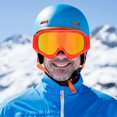 thumbnail image 3 of Protección de doble lente, antivaho y resistente al viento para deportes de invierno seguros: gafas de esquí para niños de color rojo, 3 of 8