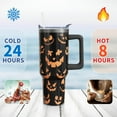 thumbnail image 4 of Halloween Pumpkin Face 40 Oz Tumbler With Handle and Straw, Stainless Steel Double Walled Vacuum Insulated Cup, Holiday Gifts for Women Men, 4 of 6