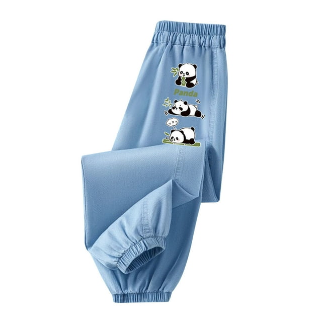 WEIYLL Pantalon Garçon Extérieur Élastique Été Printemps Tenue de Jeu Col Rond Motif Imprimé Bleu Clair2 Sortie Automne Bas Taille 11-12 Ans