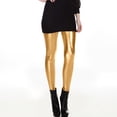 thumbnail image 4 of YOIAVAIOY High Waist Leggings for Women Shiny Disco Club Party Pants Stretchy Fitted Dance Wear Pants 2026 Gold Free Size, 4 of 7