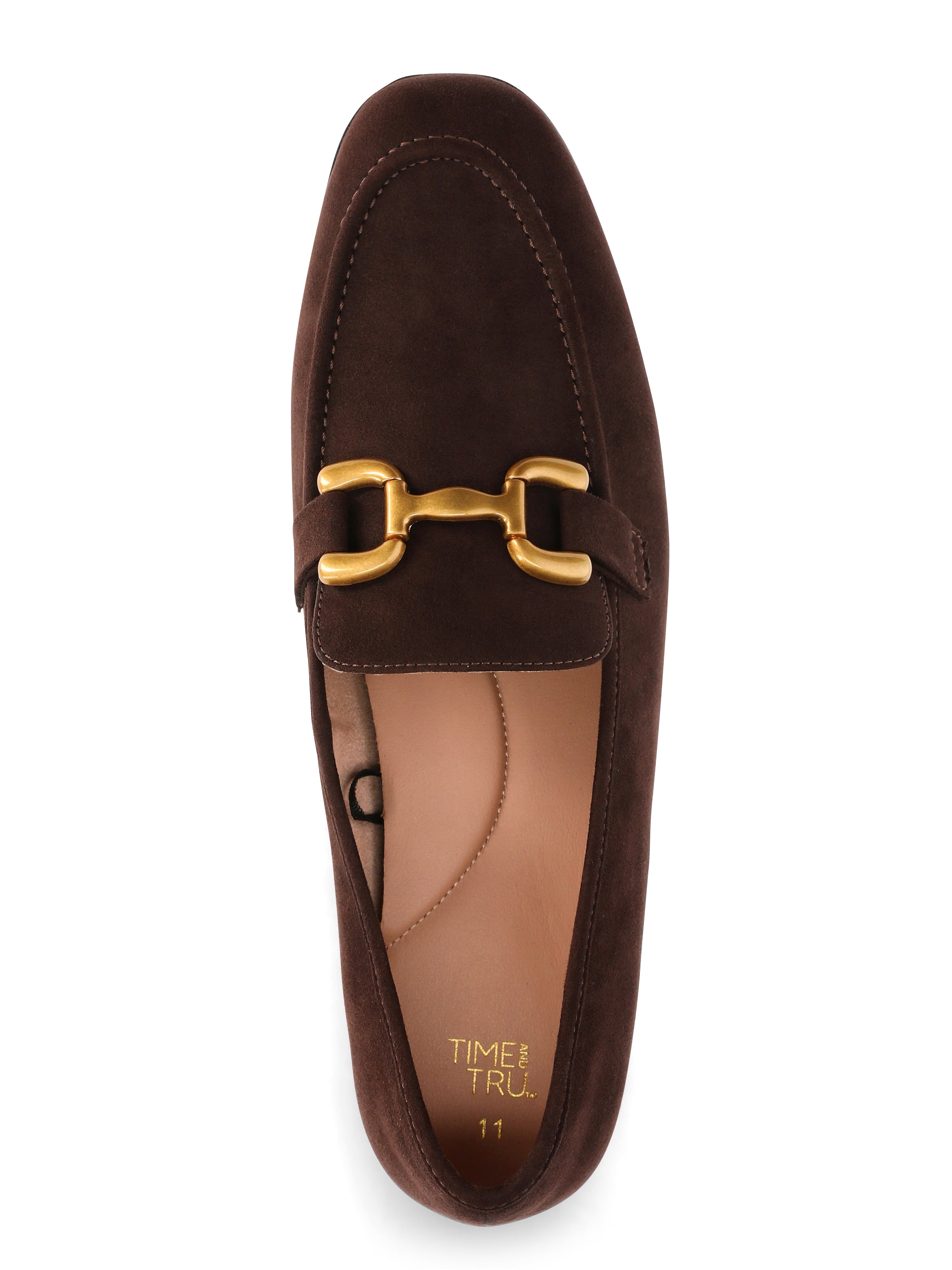 Time and Tru Women's Faux Leather Buckle Loafers