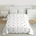 thumbnail image 2 of jejeloiu Cute Cherry Queen Comforter Set,Kawaii Fruit Bedding Sets,Red Cherries Pattern Bedding Comforter Set For Girls,Luxury Bedroom Decor Reversible,3pcs, 2 of 8