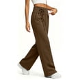 thumbnail image 6 of Smsaxvxz Wide Leg Sweatpants for Women Lightweight Breathable Outdoor Athletic Running Work Pants with Pockets Brown S, 6 of 8