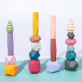 thumbnail image 1 of Juego de bloques de construcción de madera Baoblaze Juguetes de bloques de apilamiento 18 piezas, 1 of 8