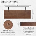 Floating Shelves, 2 Pack 8 Inch Deep Rustic Solid Wood Wall Shelves for