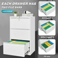 thumbnail image 3 of QinaQin 3 Drawer Lateral File Cabinet with Lock, Heavy Duty Metal Filing Cabinet for Letter and Legal Files, 3 of 6