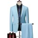 thumbnail image 1 of Conjunto de trajes de negocios para hombre, chaqueta de Color sólido de alta gama, blazer personalizado de marca de gran tamaño, 3 piezas, 1 of 5
